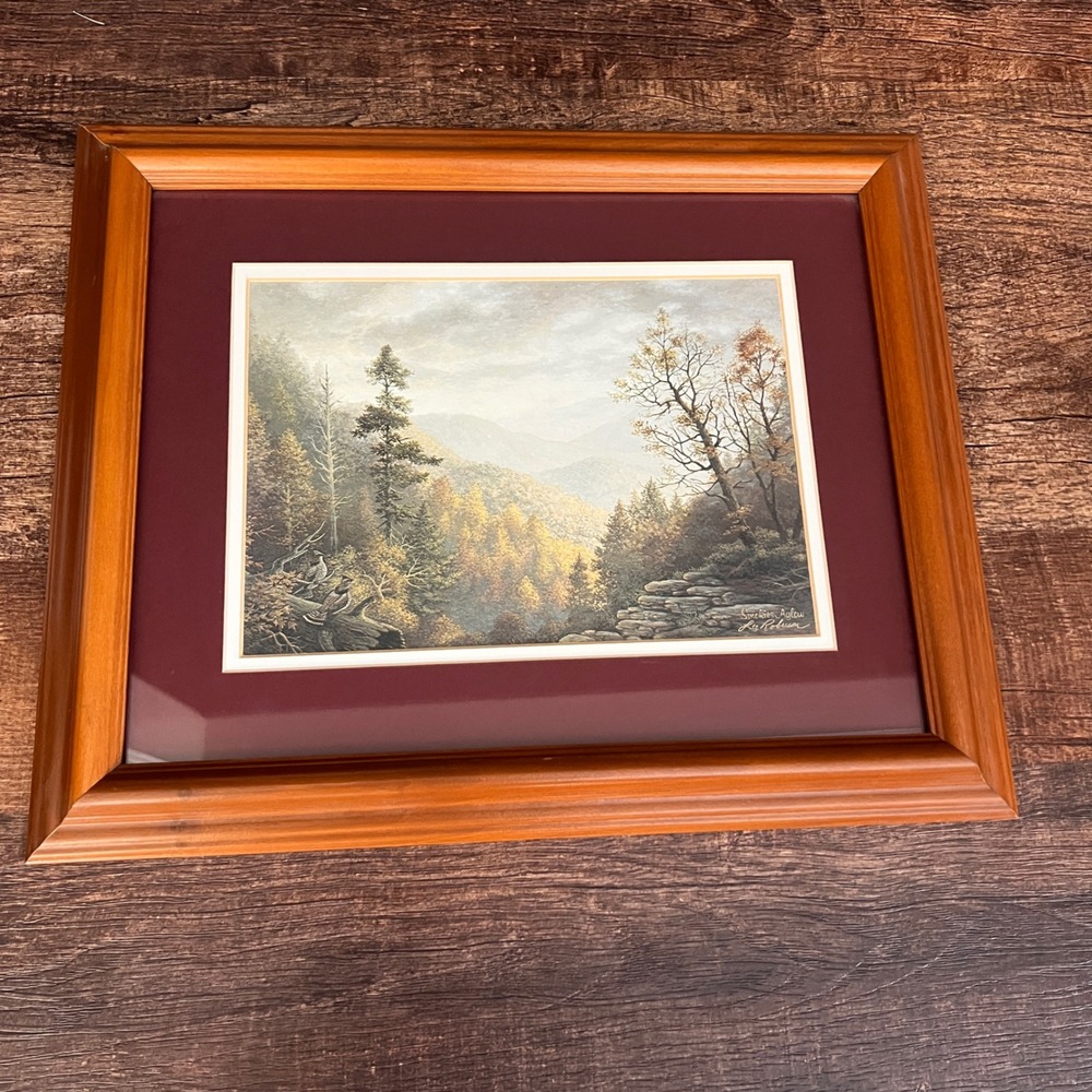 Lee Robison Smokies Aglow Framed Print Smoky Mountains Landscape Art 16.5 x 13.5